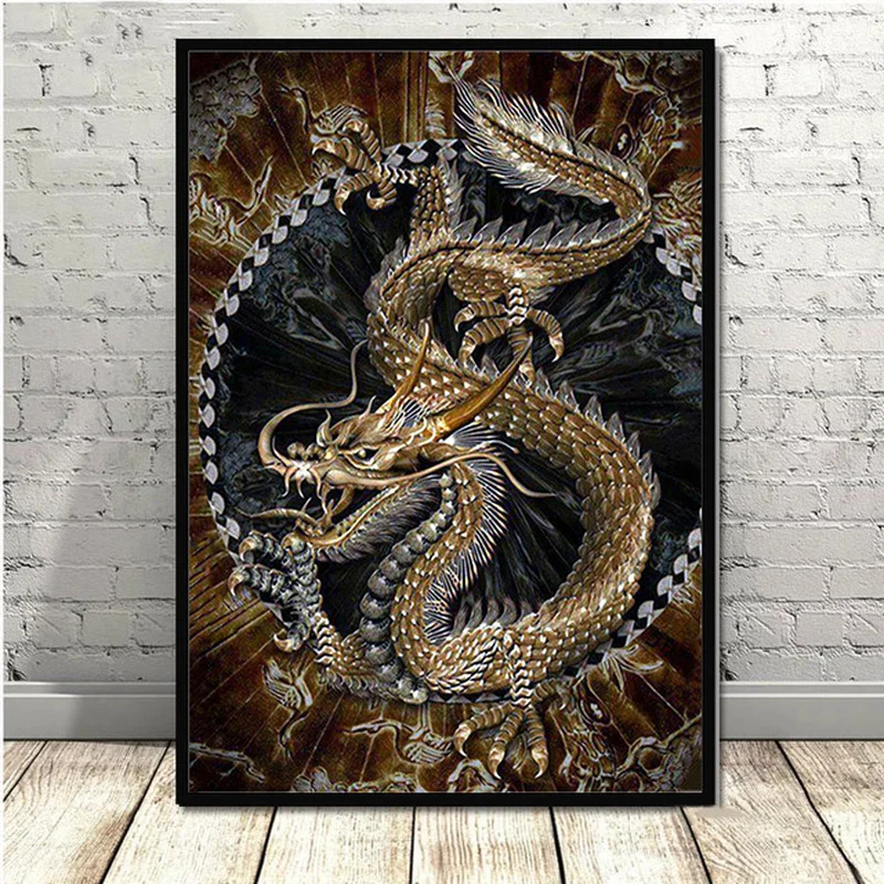 

Art Mural Chinese Dragon Decorative Wall Art Canvas Animal Painting Posters and Prints Living Room Decorative Wall Pictures