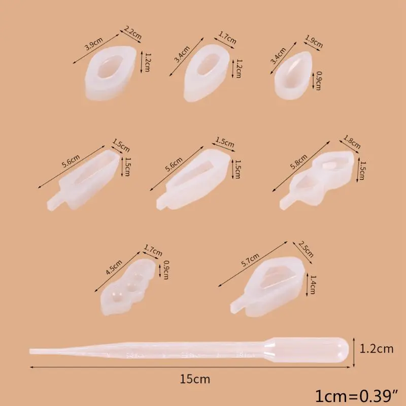 

13Pcs/Set Silicone Crystal Epoxy Resin Mold Pendant Casting Mould Handmade DIY Crafts Jewelry Making Tools