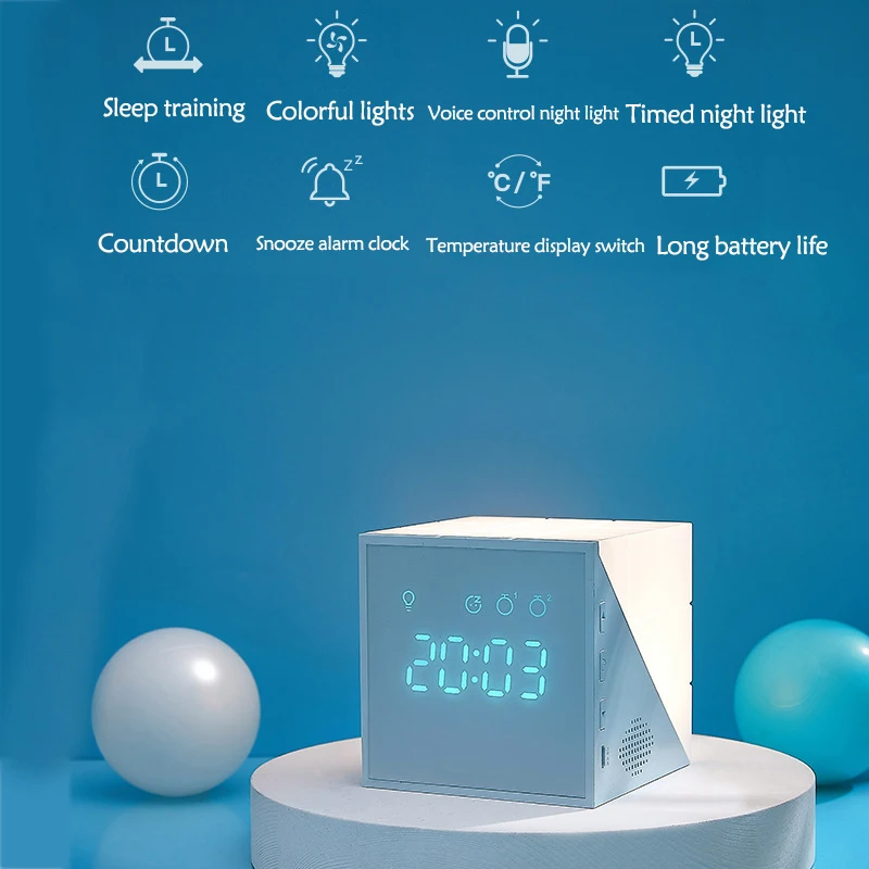 

New Electronic Small Alarm Clock Digital LED Alarm Clock Without Ticking Silent Digital Table Clock with Night Light for Child