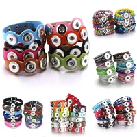 18mm snap button jewelry mens and womens leather bracelet high quality snap button bracelet mixed styles 10 pcslot