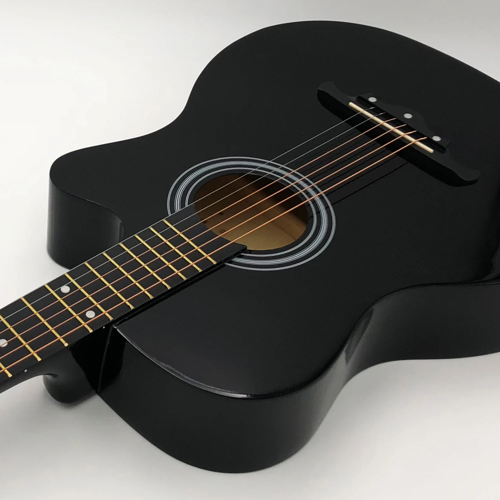 Акустическая гитара 38 дюймов для начинающих наборы с Capo Picks 6 струн из липы 13