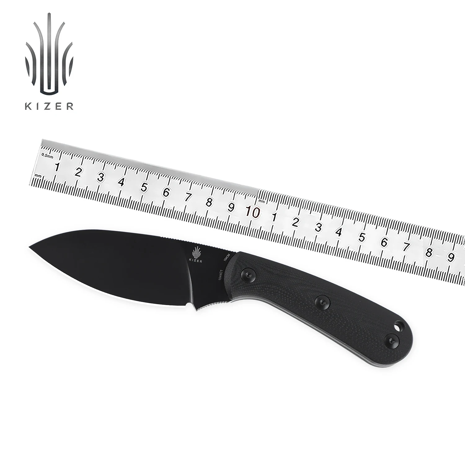 Kizer Fixed Blade Knife Baby 1044C1 Outdoor Survival Knife G10 Handle 154CM Durable Steel Black Hunting Survival Tool