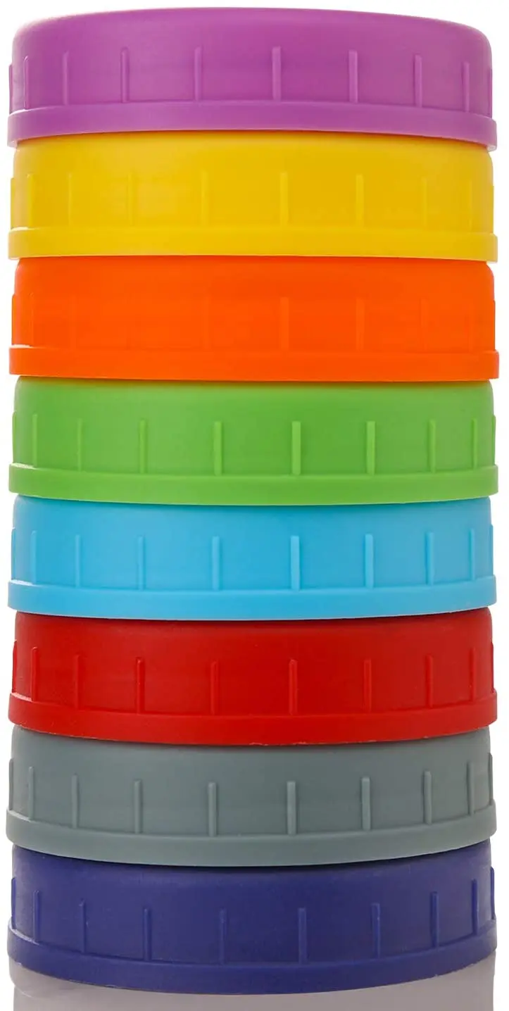 Крышки для банок Mason с широким горлышком цветные пластиковые крышки хранения