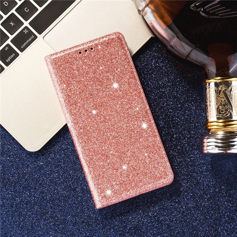 

Glitter Leather Case For Huawei P30 P40 P20 Lite Pro P Smart Plus Y6 Y7 Prime 2019 Flip Case Cover For Honor 8A 10i 10 Lite 20S