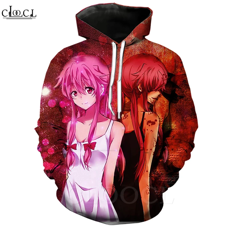 

Anime Future Diary Hoodies Men Women 3D Print Gasai Yuno Hippie Hipster Sportswear Harajuku Streetwear Casual Pullovers T464
