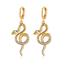 personality punk style snake dangle drop earrings rhinestone snake earrings for women party jewelry gifts