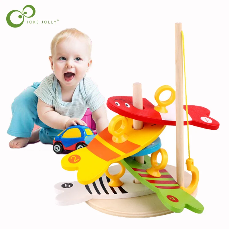 Деревянный цифровой набор для рыбалки Игра пазл родителей и детей Игрушки