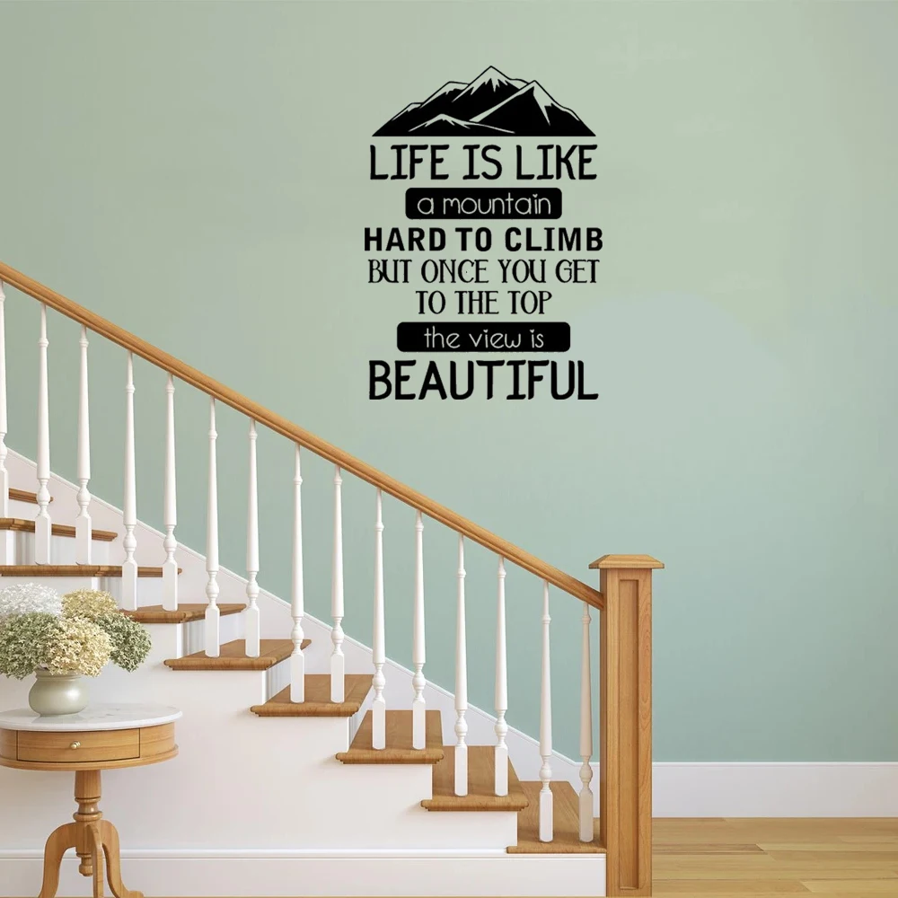 

Цитата Настенная Наклейка жизнь как Гора Настенная Наклейка домашний декор для гостиной спальни виниловая художественная роспись DW20708