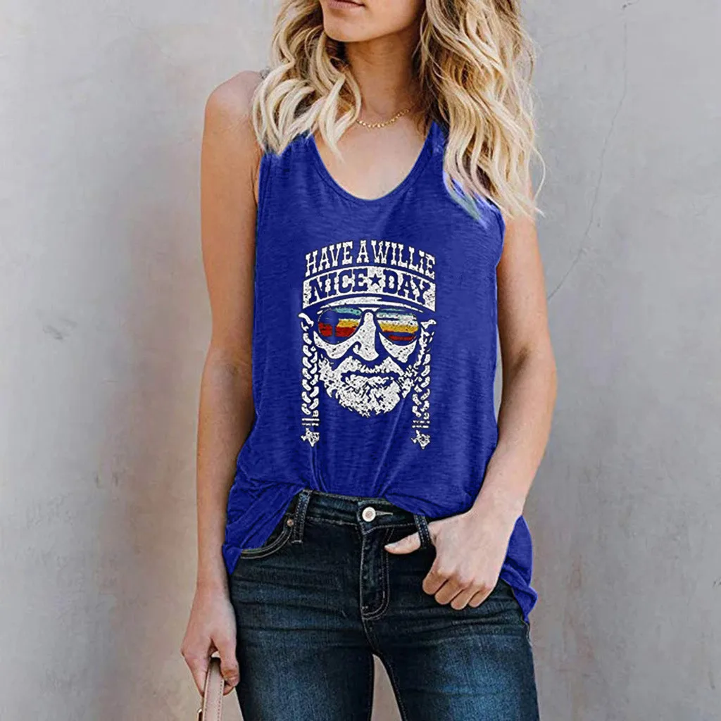 Топ женский с круглым вырезом модная повседневная майка без рукавов надписью Hi day