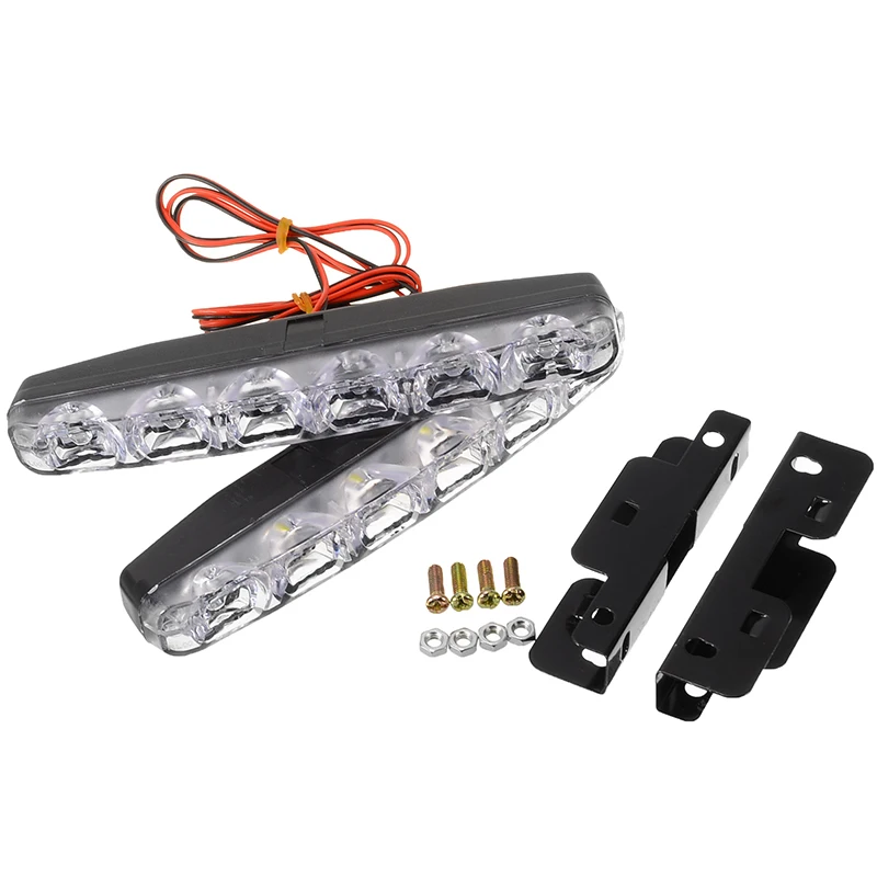 

2pcs/set 12V 6LED 6000K White Car Day Light Auto DRL Daytime Running Light Car Fog Day Driving Lamp Universal For Car