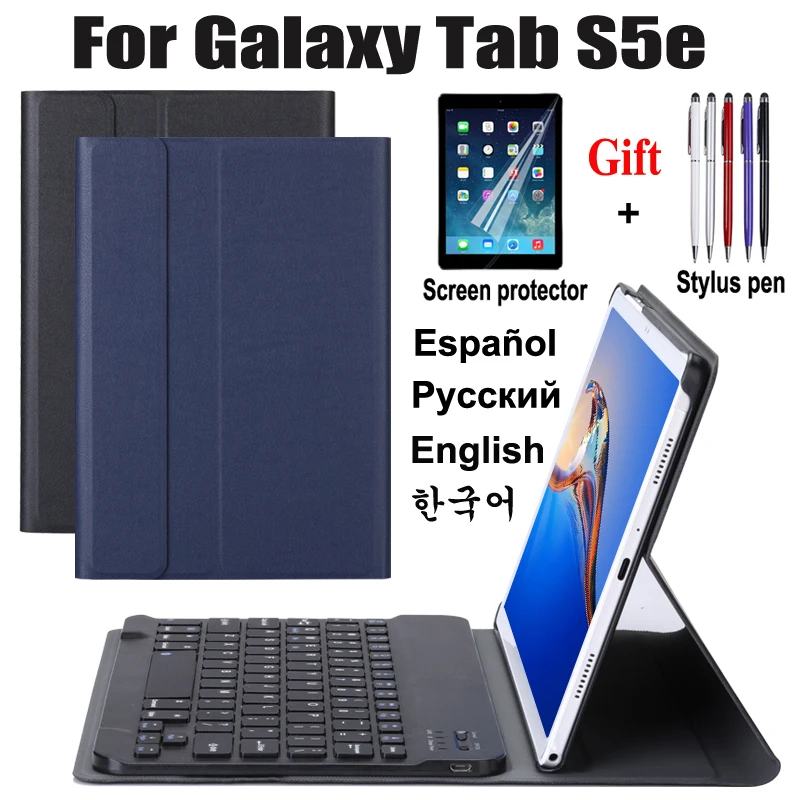 

Чехол с Bluetooth клавиатурой для Samsung Galaxy Tab S5e 10,5 T720 T725, кожаный чехол-книжка с клавиатурой