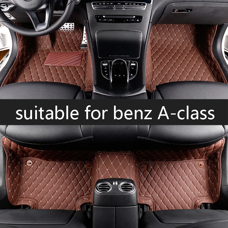 

leather car floor mat for mercedes benz A-class 2019 2020 2021 A180 A200 A260 A300 W177 accessories rug carpet