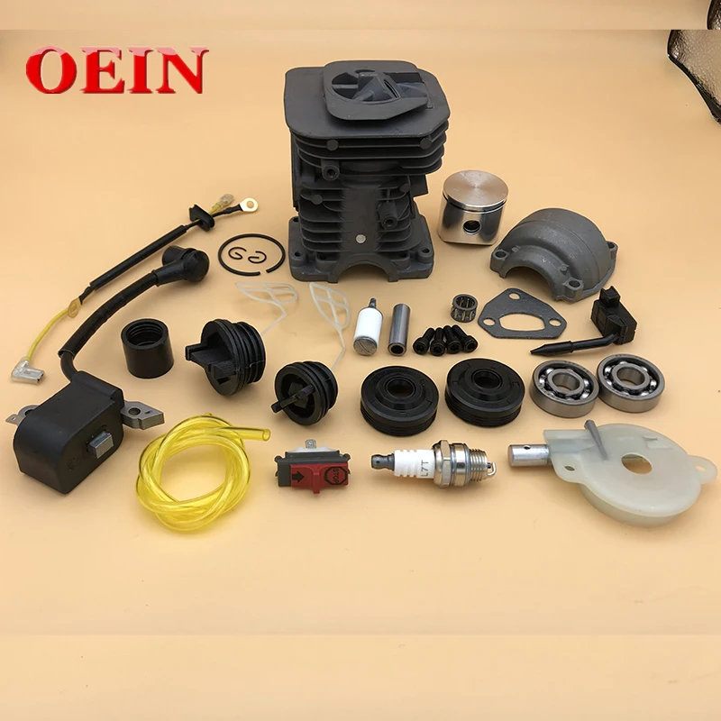 38MM & 40MM Cylinder Piston Bearing Oil Seal Oil Pump Ignition Coil Kit For HUSQVARNA 137 142 Gas Chainsaw Motor Parts