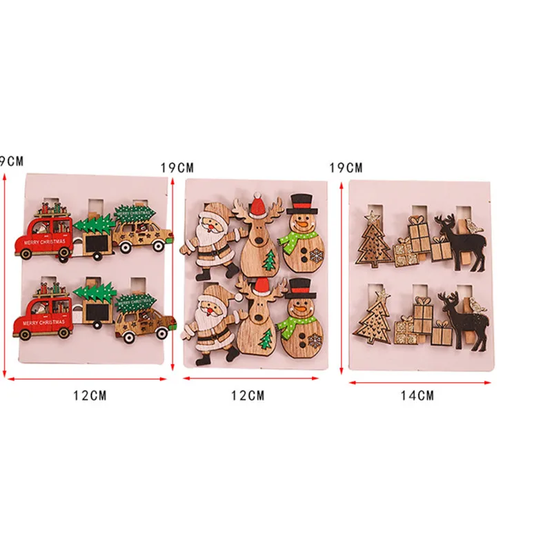 3/6 шт. рождественские деревянные зажимы украшения для рождественской елки