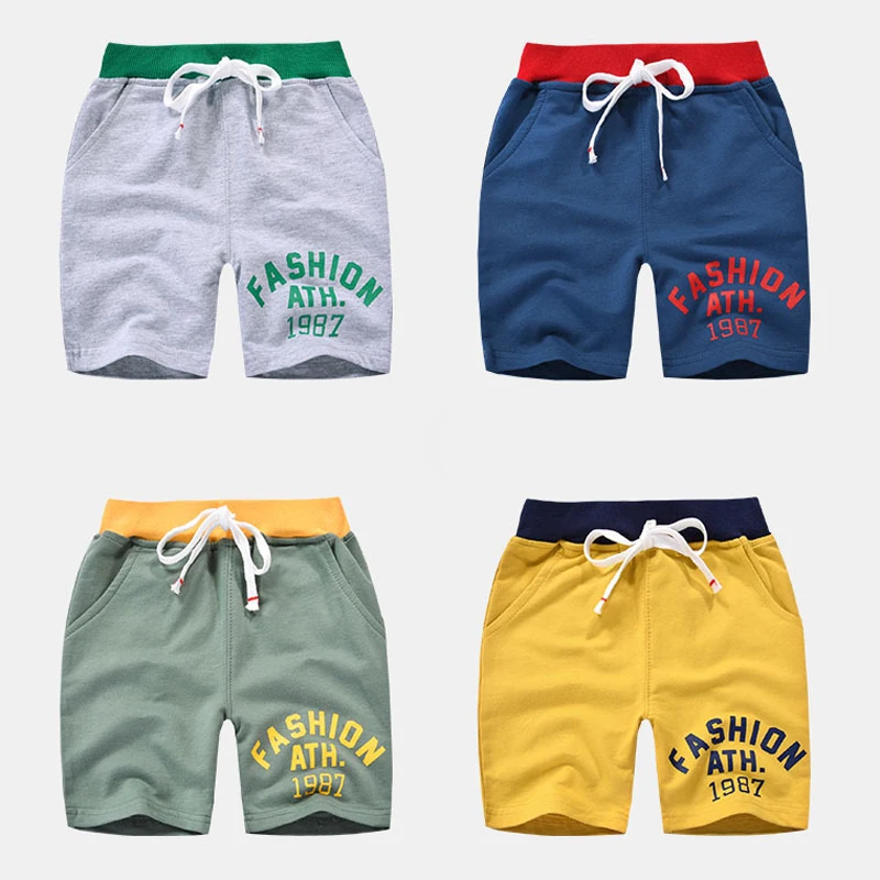 

27kids Children Boys Shorts Solid Color Teenager and Belt Pants Toddler Leisure Cotton Knitting Sport Beach Clothing 2 4 6 8year