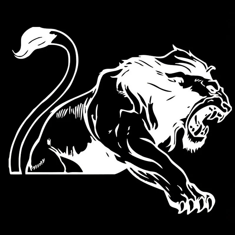 

19X16CM PREDATOR ANIMAL LION NON GENERAL Black Silver Vinyl Decal Car Sticker