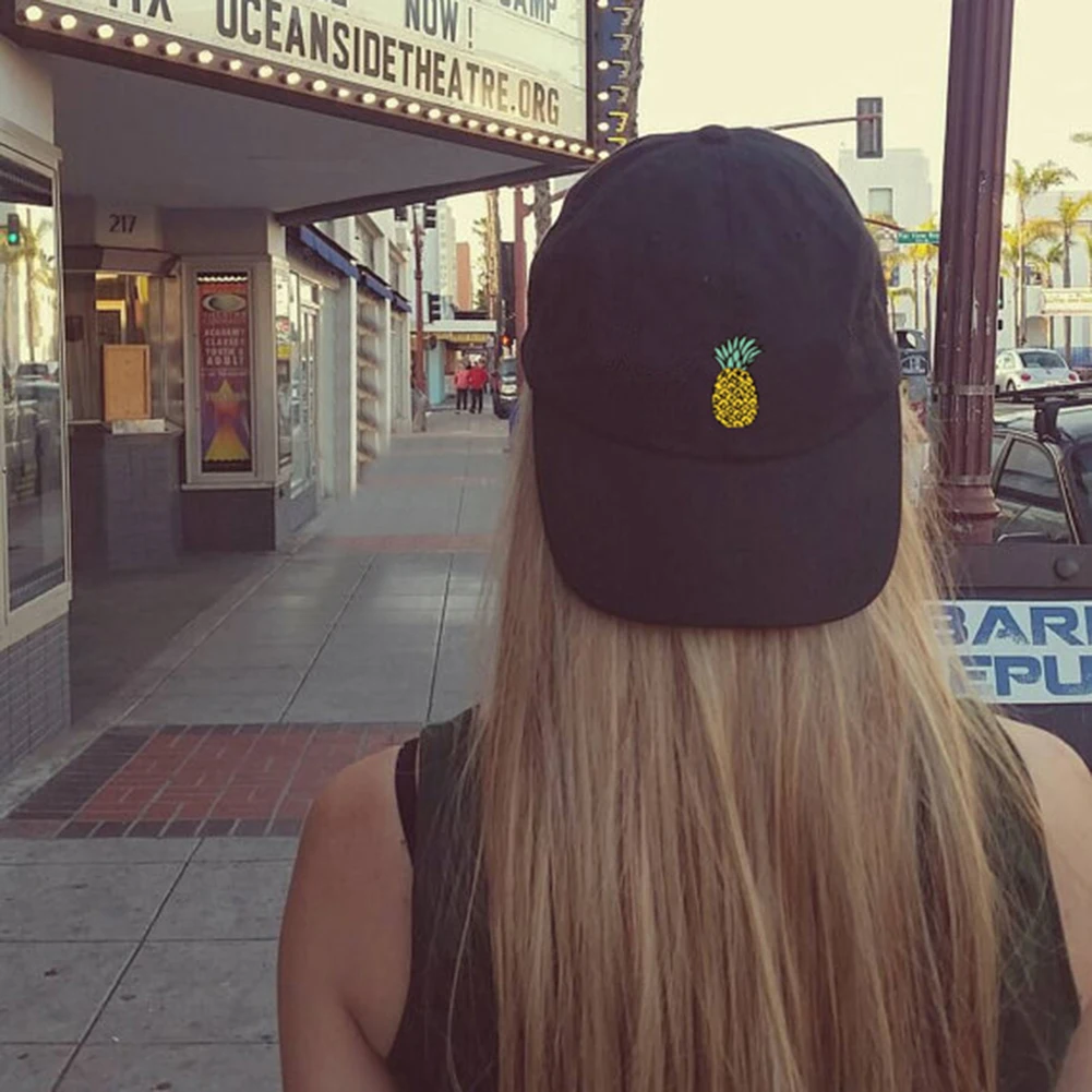 2020 Новая мода вышивка ананас белая кепка хлопок Swag Snapback Головные уборы для мужчин