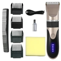 washable rechargeable hair clipper professional barber trimmer with carbon steel cutter head