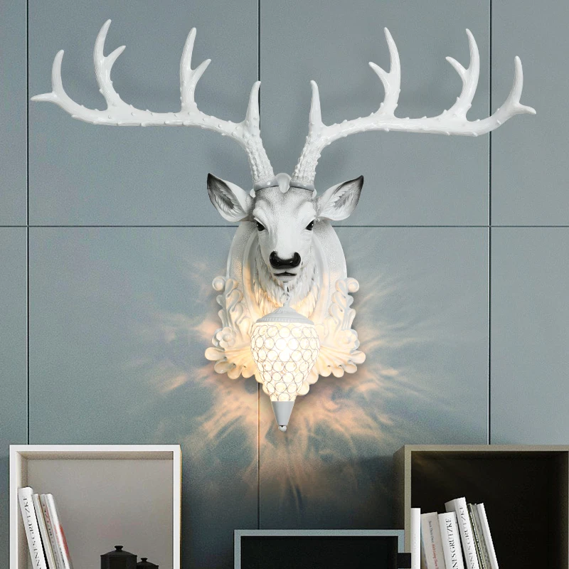 Простой современный настенный светильник с оленем лампа для гостиной спальни