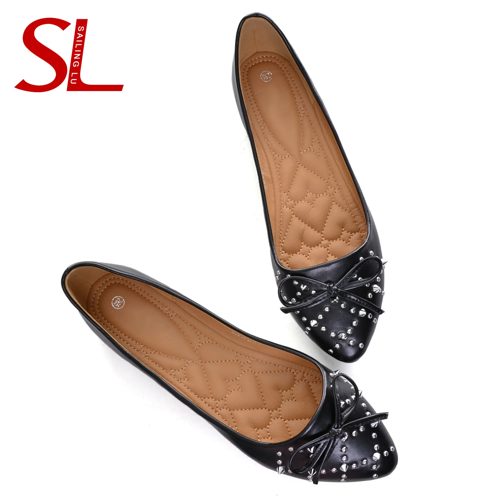 Парусная обувь из PU искусственной кожи с милым бантиком Новинка Сезон весна 2020