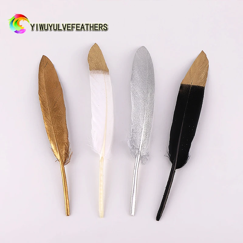 

20/50 шт. натуральные золотые черные утиные перья, маленькие декоративные перья для рукоделия, для домашвечерние, 10-15 см