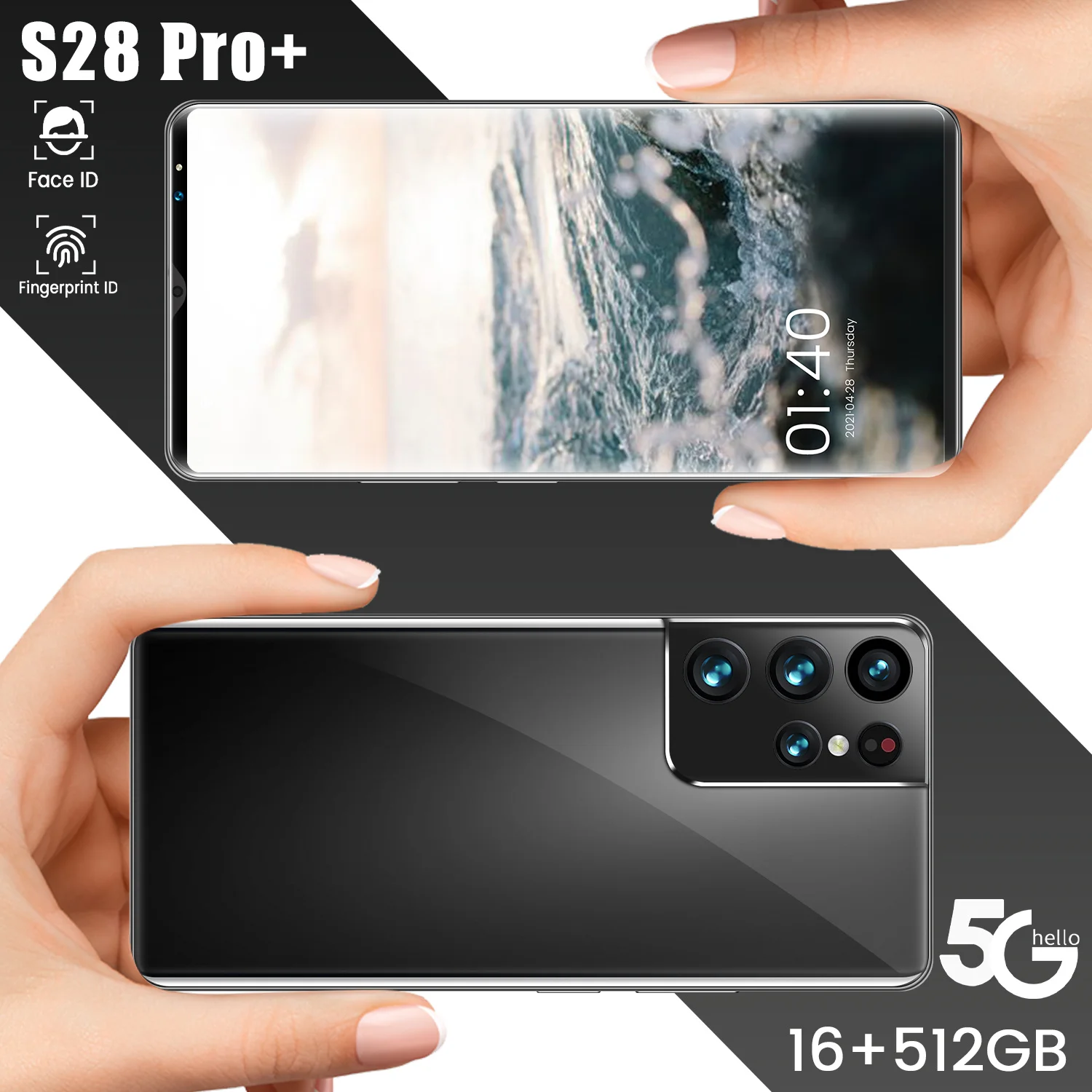 

Wholesale Original Unlocked S28 Pro Global Version Android Mobile Phone 6.1 Inch Screen Face ID 32MP 64MP Camera 16GB 512GB