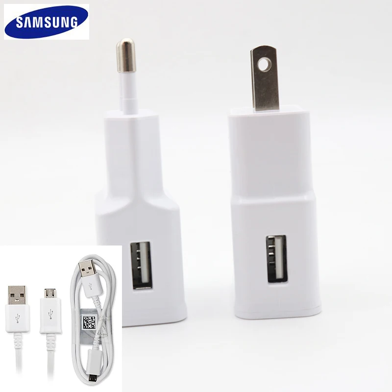 Оригинальный samsung Galaxy EU зарядное устройство US 5 в 2A настенный адаптер 1 м/1 м Micro Usb