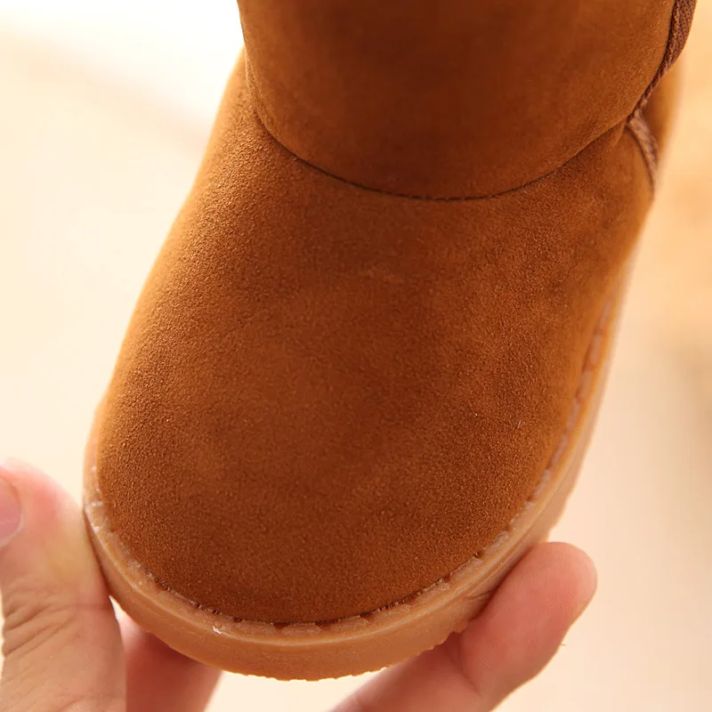 Новые плюшевые теплые детские ботинки модные зимние обувь для мальчиков и