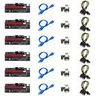 6 шт. новейший VER009 USB 3.0 PCI-E Райзер VER 009S Экспресс 1X 4x 8x 16x Райзер адаптер карта SATA 15 контактов на 6 контактов кабель питания