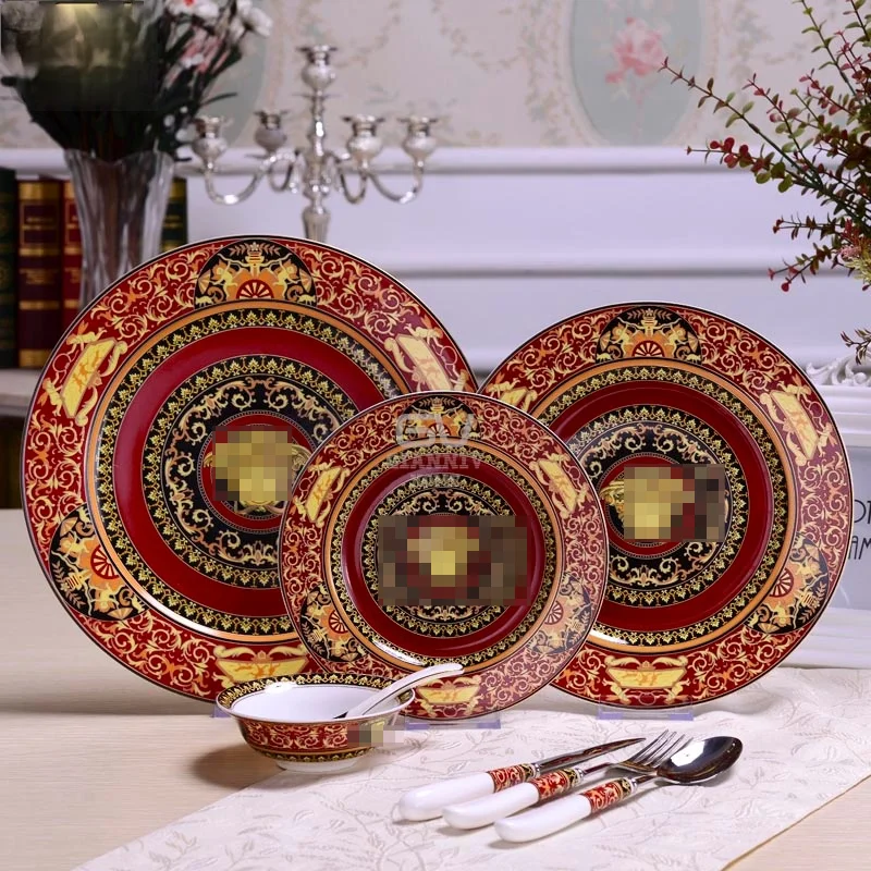 

European bone porcelain Western plate steak pan snack plate cake plate table table decoration plate