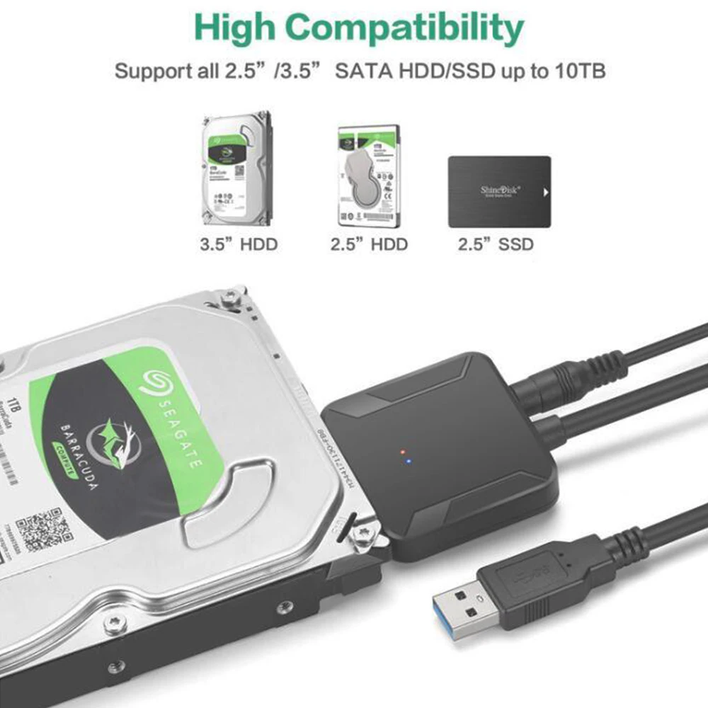 Переходник 40 см с USB 3 0 на 22 pin SATA кабель адаптером EU US UK для жесткого диска 2 5 дюйма