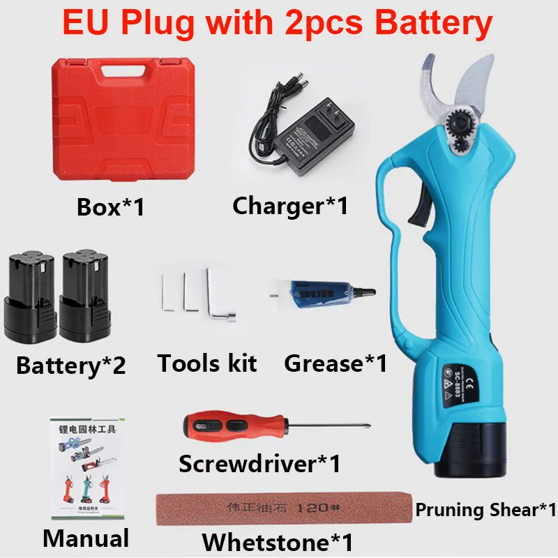 

16.8V Cordless Pruner Electric Tree Branches Rechargeable Pruning Shear Efficient Electric Scissors Battery Powered Garden Tools
