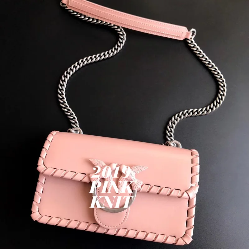 pink Классическая сумка известного роскошного бренда, одноцветная сумка с заклепками, женские сумки-мессенджеры, Оригинальные качественные дизайнерские сумки из натуральной кожи - Цвет: pink