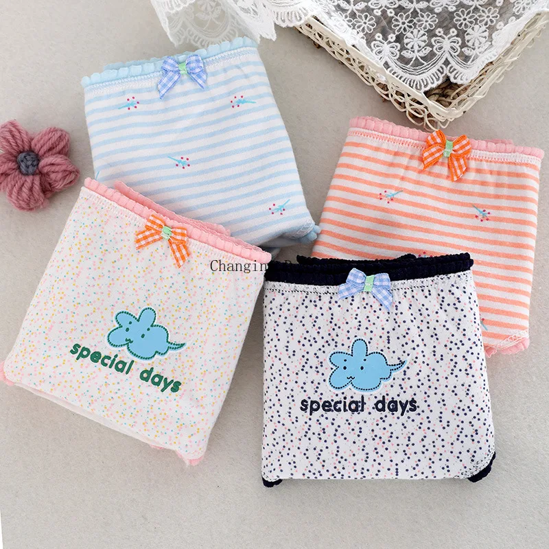 18 Colors Women's Underwear Pure Cotton Bowknot Cartoon Printing Girls Underpants Low-waisted Comfortable Female Briefs | Женская