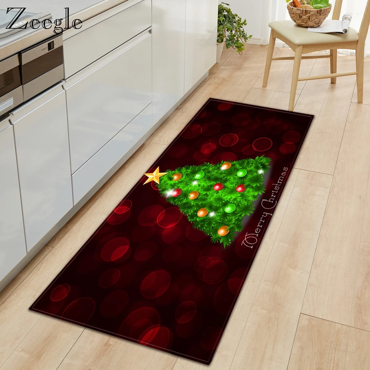 Zeegle Chrisrmas против скольжения Кухня коврик современные входная дверь Гостиная