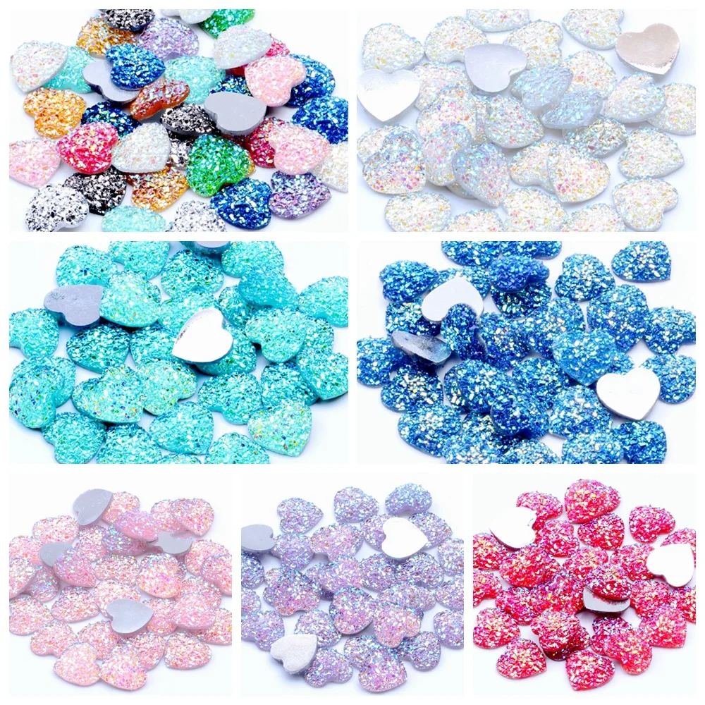 40 шт. 14 мм Гипсофила сердце Кристалл Плоская задняя стразы отделка Скрапбукинг