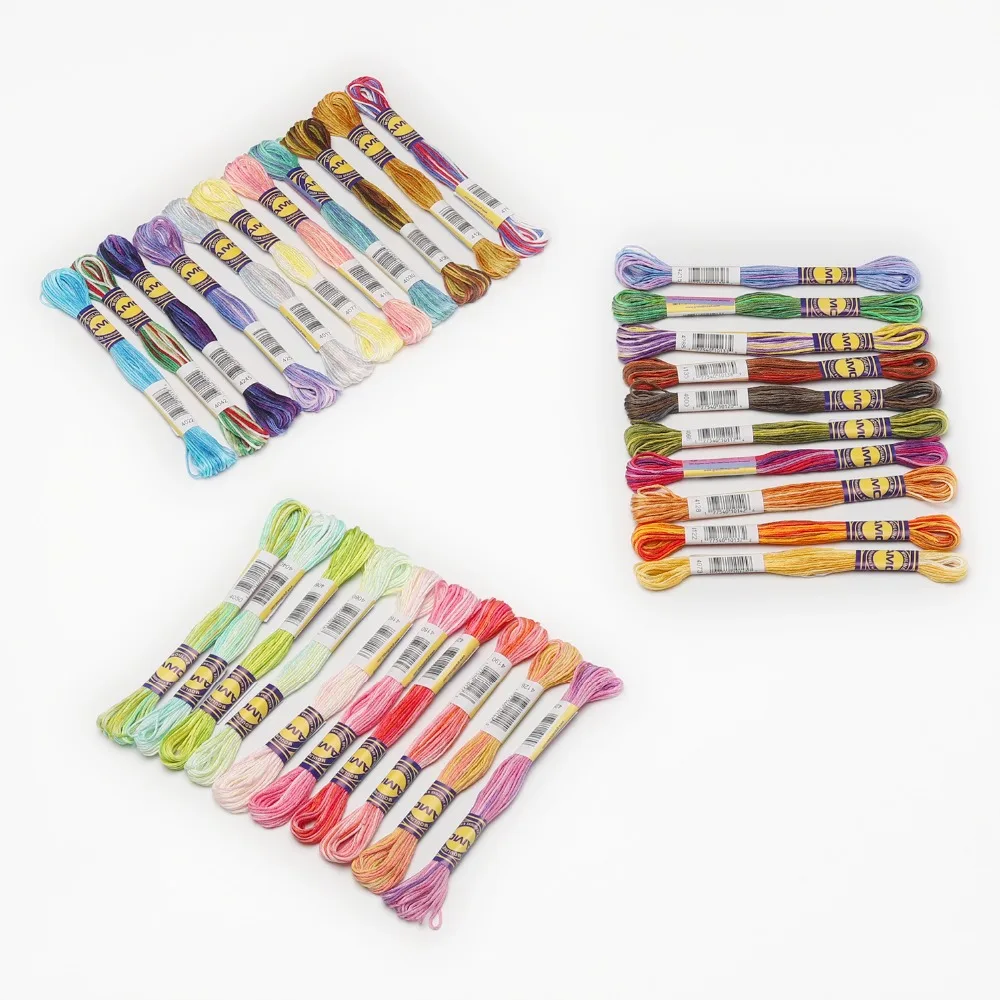 Мм разноцветная хлопковая вышивка нити 6 прядей 8 метров в перекосе Цветовая