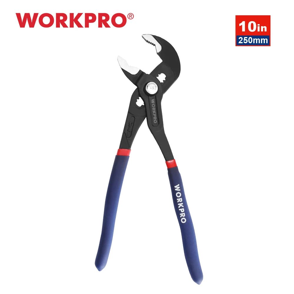 

WORKPRO 10 Inch Water Pump Plier CR-V Steel Quick Adjustment Push Button Plumbing Plier With Non-Slip Comfort Handle