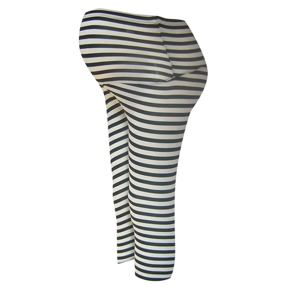 Брюки в полоску с принтом для беременных женщин повседневные штаны высокой