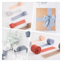 handmade fabric chiffon ribbon silk ribbon for christmas decoration hand crafts gift wrapping wedding gift wrapping gift bouquet