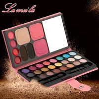 makeup eyeshadow palette wholesale 33 color combination leather bag eyeshadow pan blush lipstick powder brow powder set
