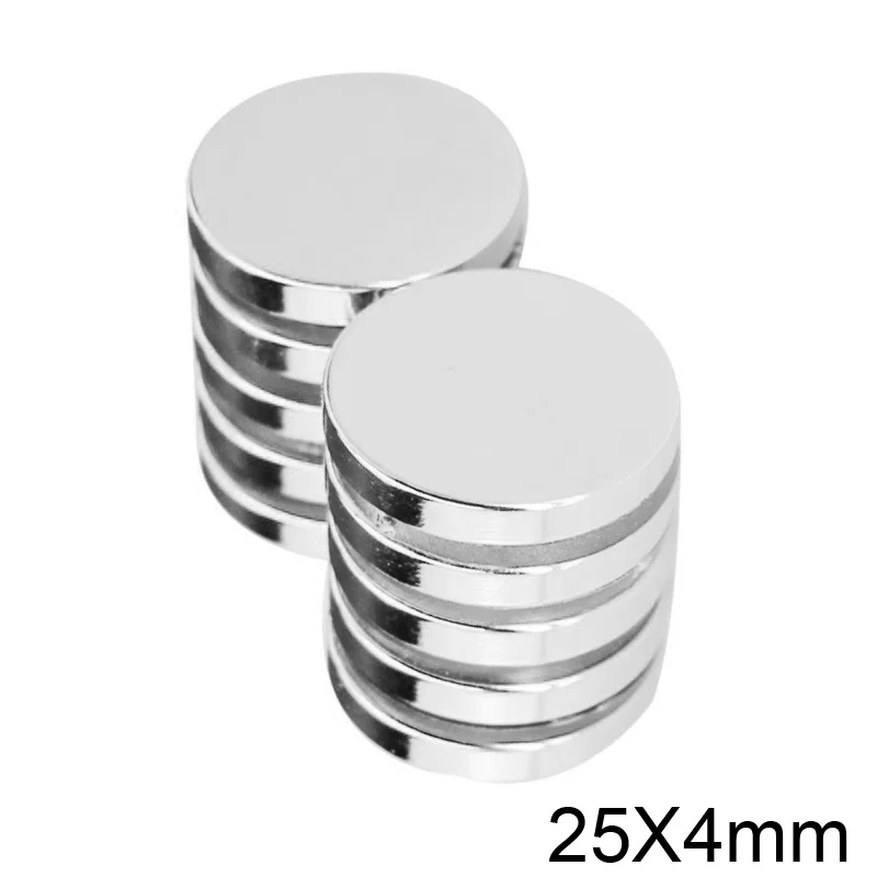 

Магнит Неодимовый круглый, 25x4 мм, 2 ~ 30 шт.