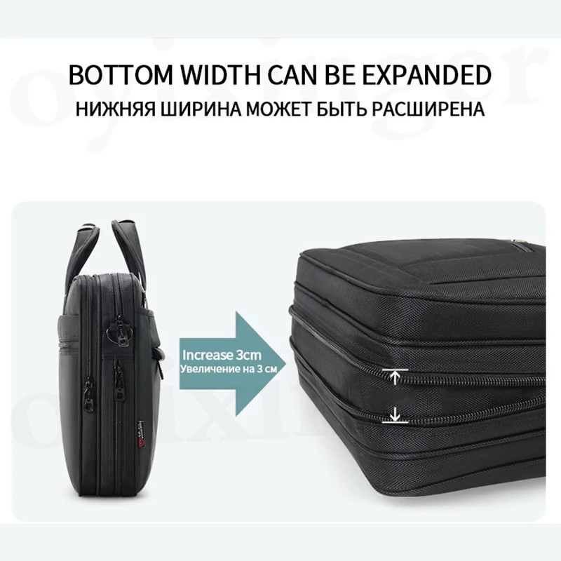 OYIXINGER Solid Business Briefcase For HP Acer Dell 16 17inch Laptop Men's Bag Meeting Travel Shoulder Handbag A4 Document Bags