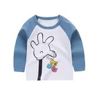 Осенние рубашки для мальчиков, хлопковые детские футболки, цветные топы для девочек, детская блузка с длинным рукавом, одежда для малышей