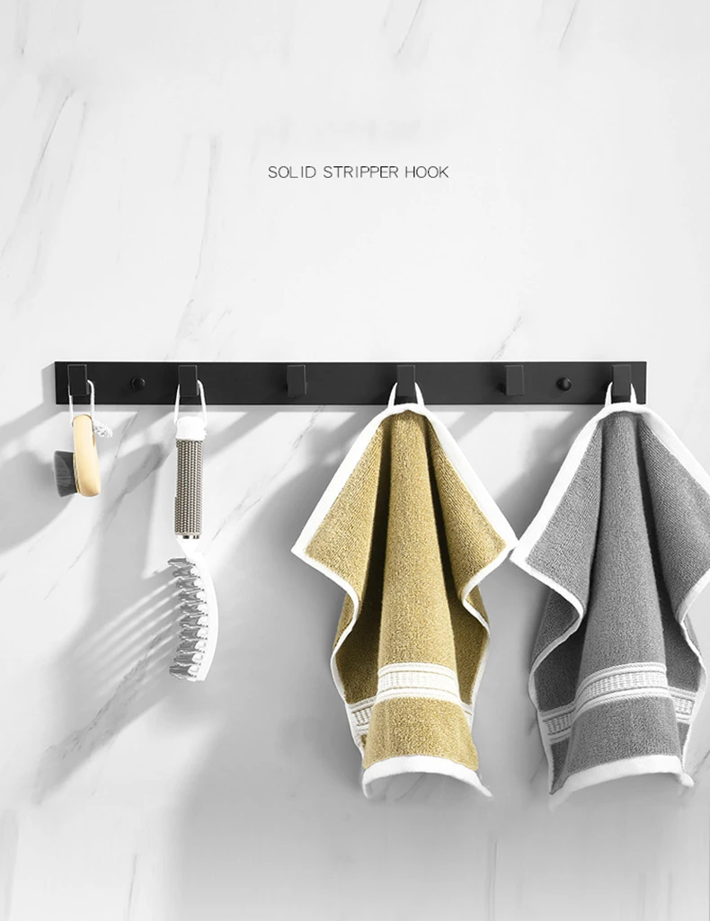 Чёрный крючок без отверстий твердый утолщенный для входной двери в