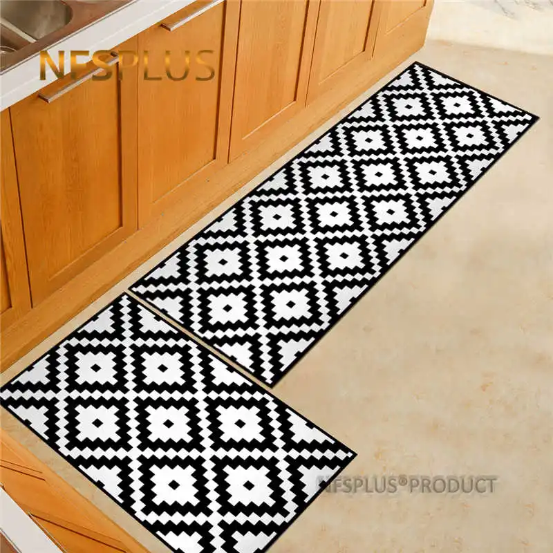 

Geometric Kitchen Mat Floor Carpet 40x60&40x120cm Polyester Fiber Non Slip Area Rugs Home Decorative Door Mat Hallway Doormat
