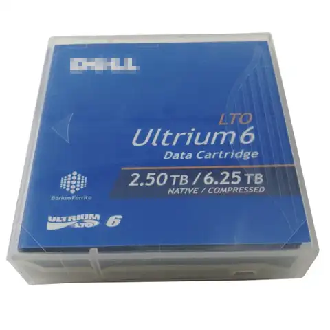 Картридж для передачи данных Dell Ultrium LTO-6, 2,50 ТБ, 6,25 ТБ, со сжатым ремнем даты, черный