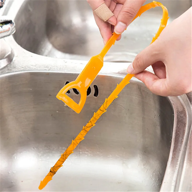 

1Pc Snake Shaped Sink Cleaner Bathroom Toilet Kitchen Drain Removes Clogged Hairs Cleaning Brush For Home Cleaning Tool