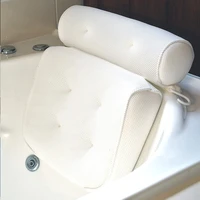breathable 3d mesh spa bath pillow with suction cups neck and back non slip bathtub head rest pillow bathroom accessories