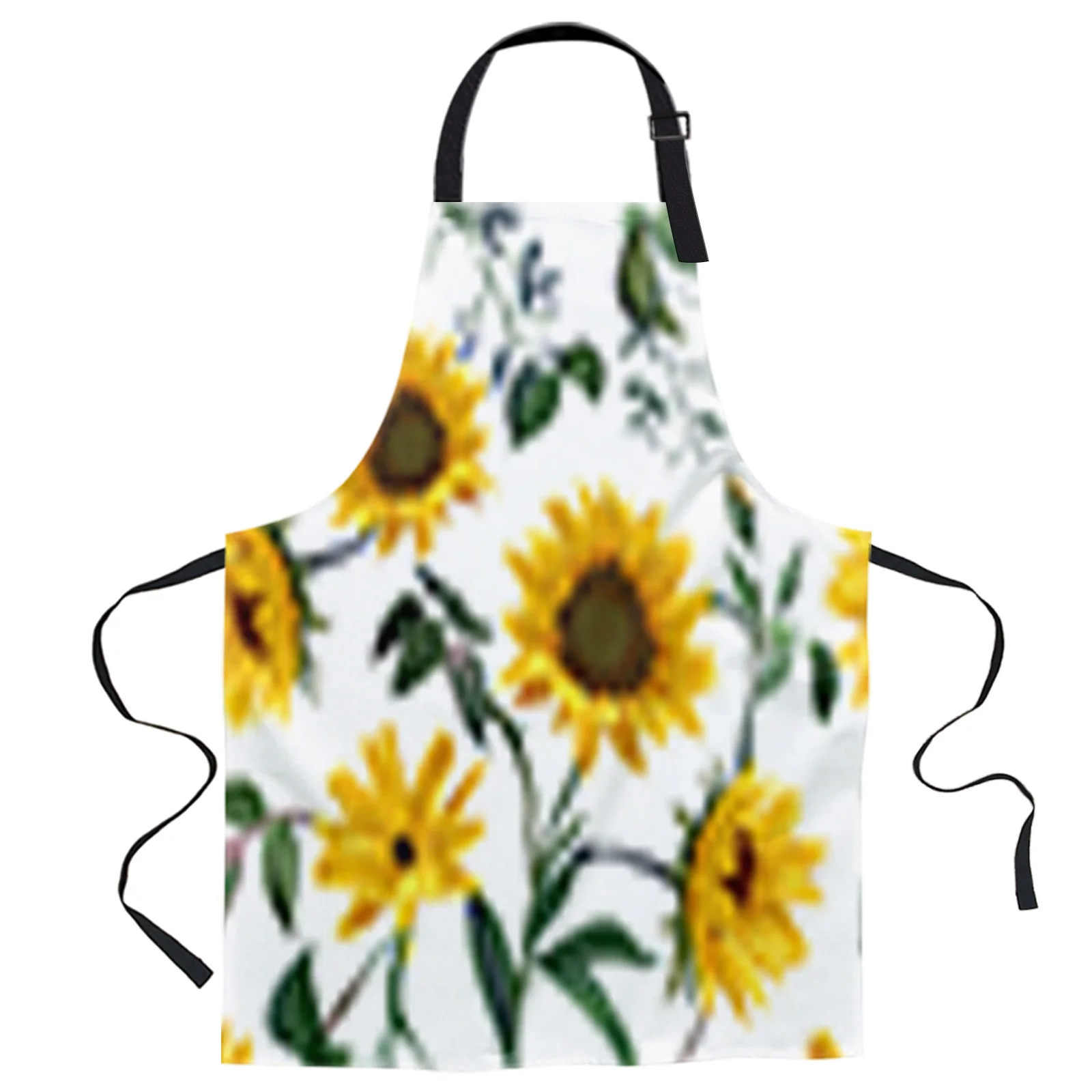 

Кухонные фартуки для готовки желтого подсолнуха с белым принтом, холщовые фартуки без рукавов для женщин, мужчин, детей, домашние фартуки